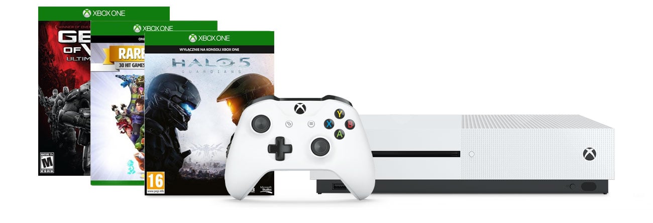 Microsoft Xbox One S 500GB + Halo 5 + Rare Replay + GoW